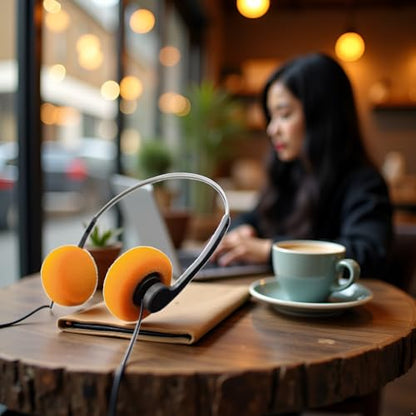 Junfamilee 1 PHFU008 Over-Ear Headphones Wired 20Hz-20kHz Dynamic Driver Orange