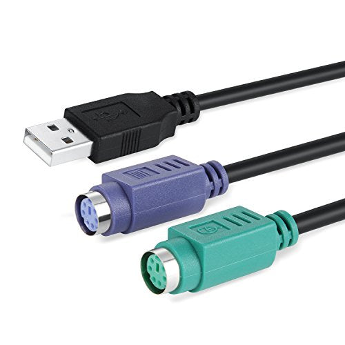 Perixx PERIPRO-401 PS2 to USB Adapter - 3 Ports - Black, Green, Purple - Limited