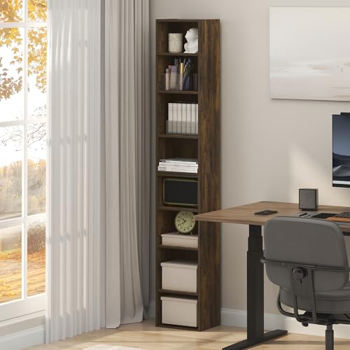 Furinno 8-Tier 24381AP Bookcase Open Shelf 9.3 x 11.8 x 70.9 Amber Pine