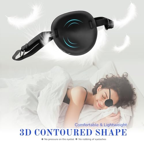 Nyosye 6.61 x 3.43 x 0.51 inches Black 3D Adjustable Eye Patch