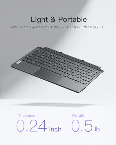 Inateck 84-Key KB02028 Bluetooth 5.3 Portable Keyboard for Microsoft Surface Go Series - Gray