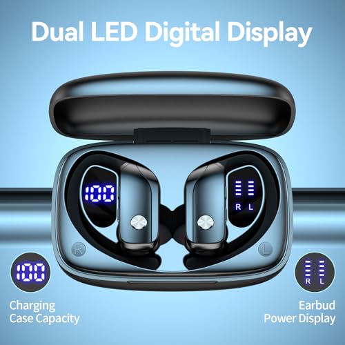 bmani T16 Wireless Earbuds Bluetooth 5.0 with Over-Ear Hooks and 80 Hours Playtime