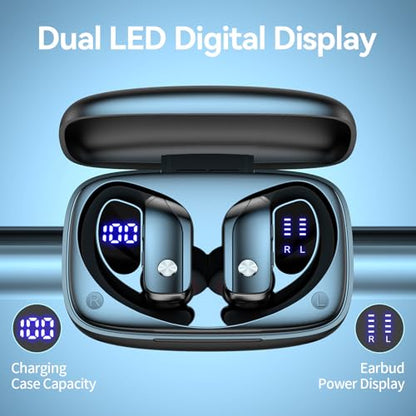 bmani T16 Wireless Earbuds Bluetooth 5.0 with Over-Ear Hooks and 80 Hours Playtime