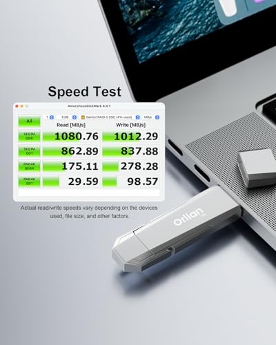Orlian 1TB Portable SSD USB Solid State Drive Up to 1000MB/s USB 3.2 Gen 2 Dual Type C/USB A