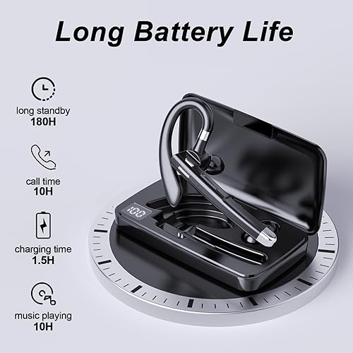 KBPRZ YYK-520 Bluetooth Earpiece V5.1 Supports Wireless Connectivity, 80-Hour Battery Life, Black