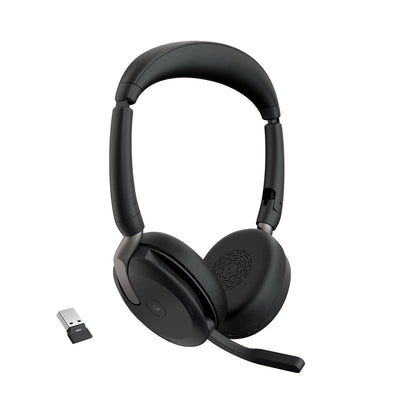 Jabra Evolve2 65 Flex 26699-999-999-01 Wireless Over-Ear Headset with Noise Cancellation and Bluetooth 5.2 Technology