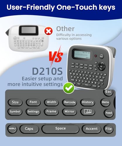 VolenGo 12mm D210S Monochrome Laminated Waterproof Label Maker