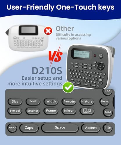 VolenGo 12mm D210S Monochrome Laminated Waterproof Label Maker