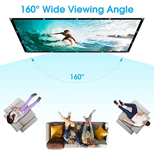 Frocopo 100 Inch Projection Screen Model Number 100 inch Projector Screen Wall Mount Manual 160° Viewing Angle