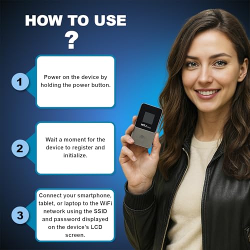 MITwireless Solutions WiFi T8 4G LTE Portable Hotspot Dual-Band 2.4GHz