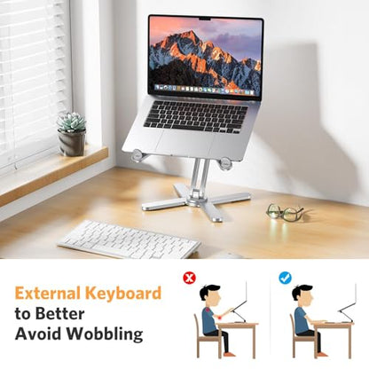 OMOTON Tripod Laptop Stand LA10 Adjustable Silver
