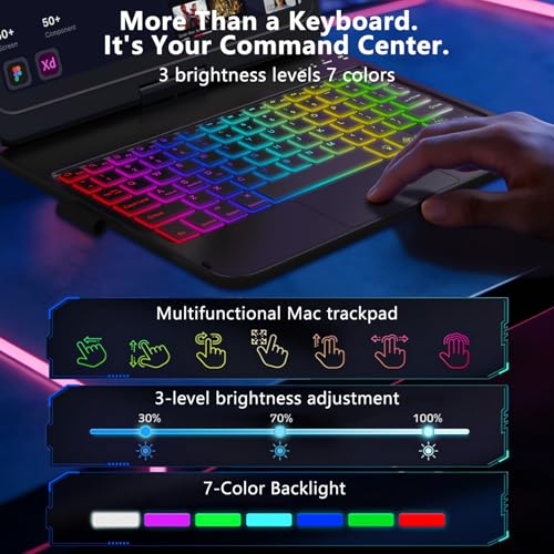 HOTLIFE 10.98x7.96x1.2 inch A3354/A3355/A3356 Touch Keyboard Case for iPad 11th/10th Generation