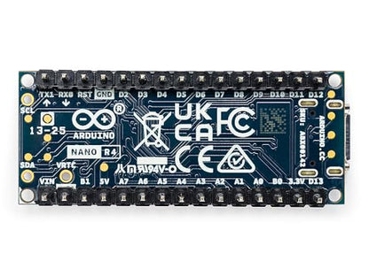 Arduino 1.7" x 0.7" x 0.3" Nano R4 [ABX00143] - Microcontroller Board with 32 KB RAM, 256 KB Memory, 48 MHz Processor, I2C Connectivity