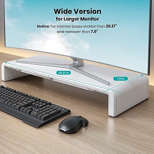 Klearlook 1 Count KLMSTANDW Adjustable Monitor Stand Riser