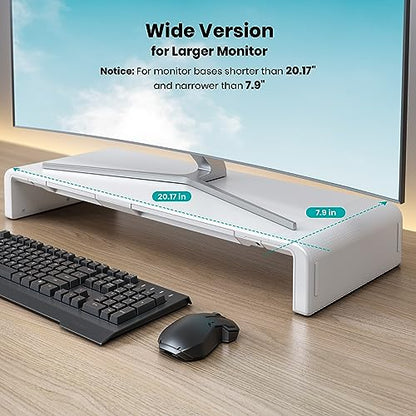 Klearlook 1 Count KLMSTANDW Adjustable Monitor Stand Riser