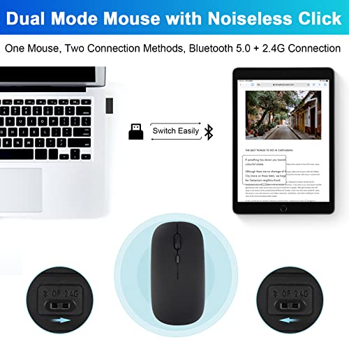 SOPPY 11-inch Keyboard Case with Detachable Wireless Mouse, Bluetooth, Rechargeable, Ambidextrous, Black