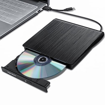 Haiway External CD/DVD Drive 8541609077 USB 3.0 Type-C Optical Burner Portable Slim