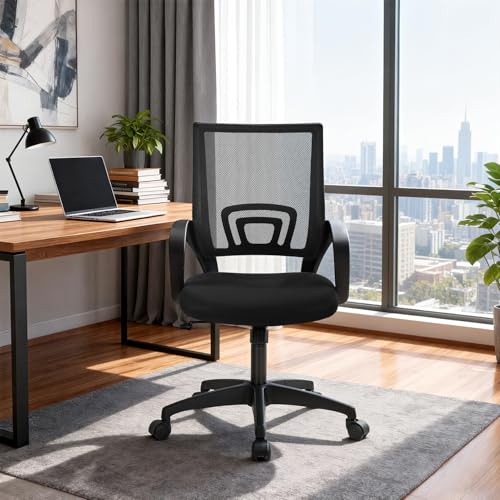 BestOffice 1.0 Count VN-H03-Black-BestOffice Ergonomic Office Chair with Breathable Backrest and Adjustable Height