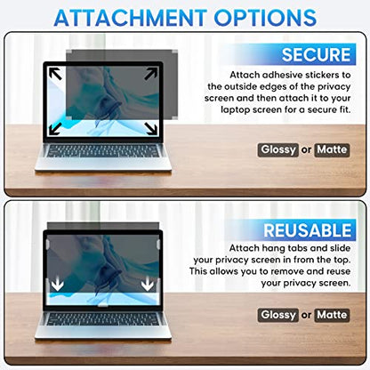 Yamaya 15.6 Inch Laptop Privacy Screen 1920x1080 Anti Glare 60Hz Matte/Glossy Filter