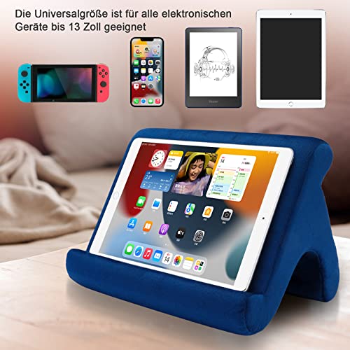 SAMHOUSING Pillow Tablet Holder 1 Count Suede Bed Mount Navy