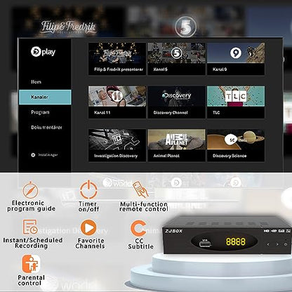 ZJBOX Digital Converter Box - 1080P ATSC Tuner Model F4E5CB845-71f5498721 with HDMI Output and USB Media Player