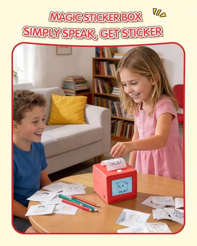 Behcp 3.5" x 3.7" x 3.2" AI Voice Sticker Printer 600x600 Monochrome