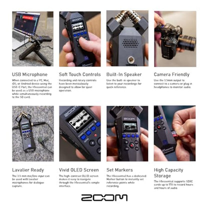 Zoom 1 TB ZH1E Bundle Mono 1/4-inch Audio Smartphone Recording Device