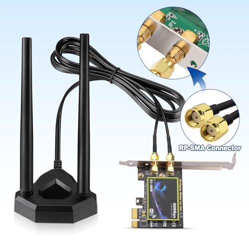 Eightwood 6.5ft Dual Band WiFi Antenna EWUA0160 2.4GHz 5GHz Omnidirectional