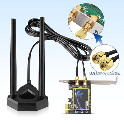 Eightwood 6.5ft Dual Band WiFi Antenna EWUA0160 2.4GHz 5GHz Omnidirectional