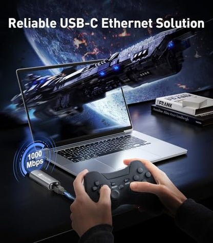 Reborn 1 Count USB C to Ethernet Adapter, 1000 Mbps, Ethernet, USB 3.0 Type C, Silver