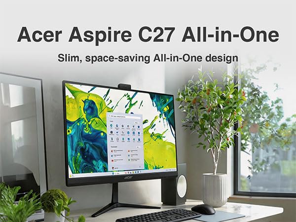 Acer Aspire C27 All-in-One Desktop 27" 1920x1080 IPS Display Ryzen 7 5825U 8GB DDR4 512GB PCIe SSD