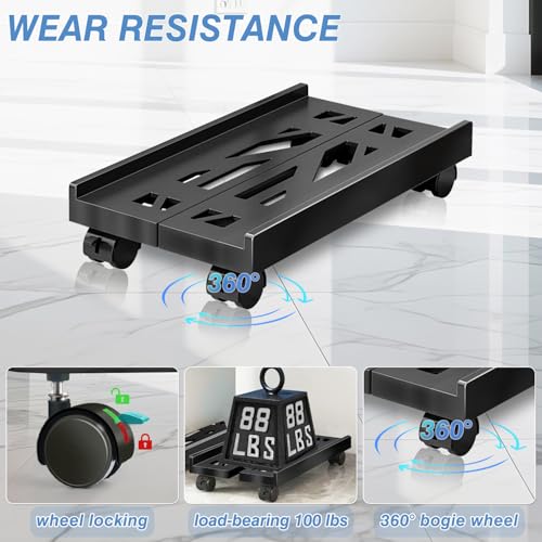 Hmseng Adjustable Mobile CPU Stand PC STAND-1 D-Black