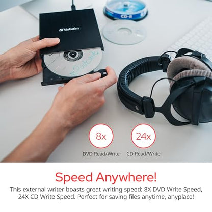 Verbatim External Slimline DVD Writer 128GB USB 2.0