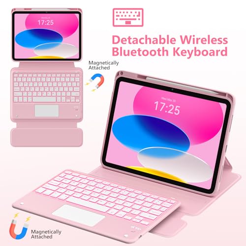 TaIYanG iPad Keyboard Case 11-inch A16 2025 & 10.9-inch 2022 Detachable Wireless Keyboard