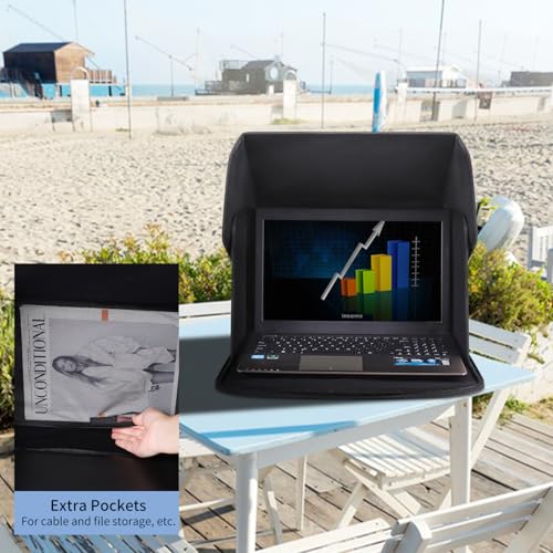 TUSIASC Laptop Sun Shade 12-14 inch Portable Protective Outdoor Shield
