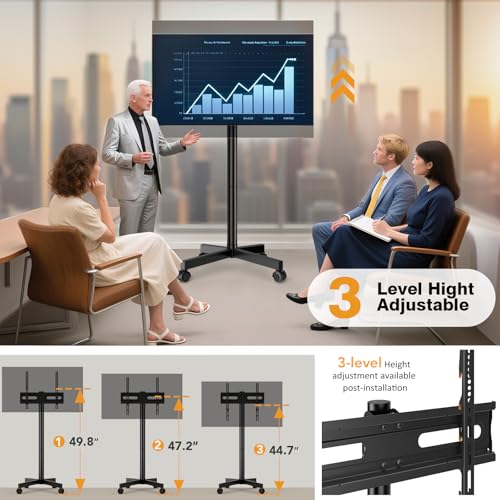 Hemudu 23-60 Inch TV Stand HW01B-001 Floor Mount with Swivel Movement and Height Adjustment