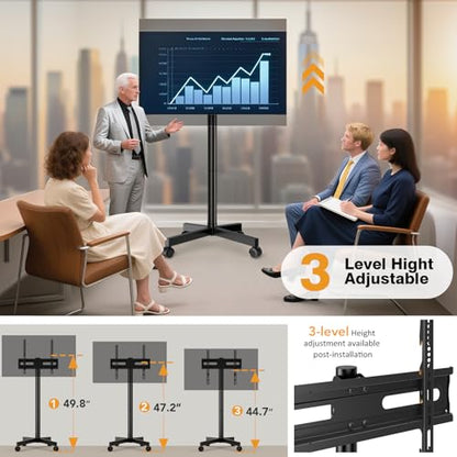 Hemudu 23-60 Inch TV Stand HW01B-001 Floor Mount with Swivel Movement and Height Adjustment
