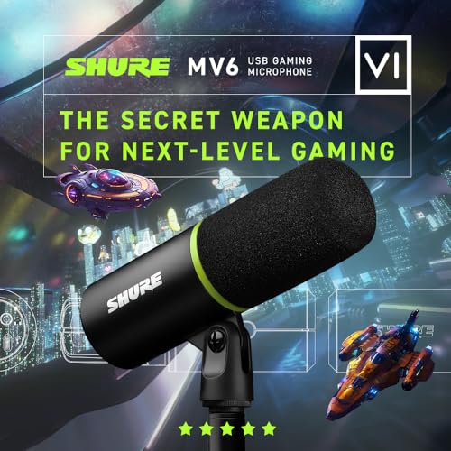 Shure MV6 USB Type-C Microphone 36dB Audio Sensitivity 50Hz - 15kHz Frequency Response Unidirectional