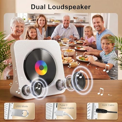 Gueray 7.44" KC906 Bluetooth CD Player 1 Disc WAV Home Audio