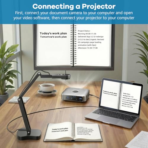 Kitchbar 8MP A3 Document Camera USB Capture System for Distance Learning and Classroom Use
