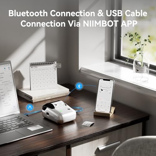 NIIMBOT 2 Inch SilverB1-0625-ZF Monochrome Thermal Portable Printer