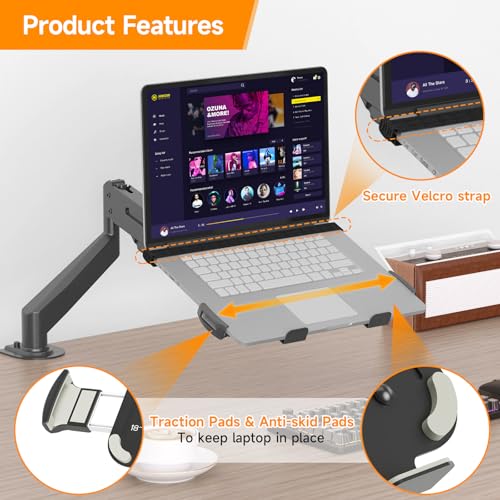 suptek Adjustable Laptop Tray VESA Mount TP007, Black, For 13-18 Inch Laptops