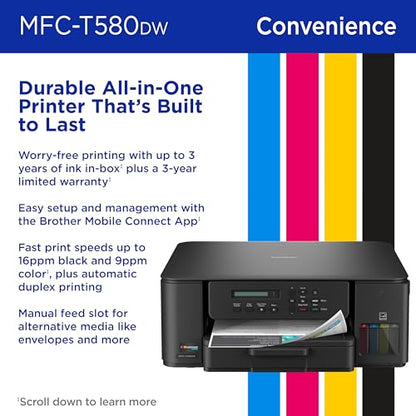 Brother 18.1x9x19.4 Inches MFC-T580DW Inkjet All-in-One Printer