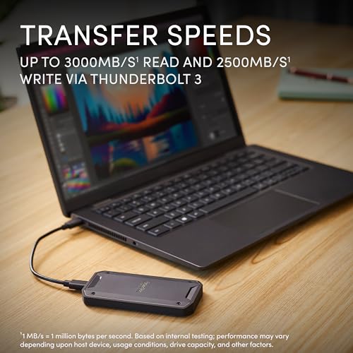 SanDisk Professional 4TB PRO-G40 SSD - 3000MB/s Read, Thunderbolt 3 & USB-C, Portable External Solid State Drive - SDPS31H-004T-GBCND
