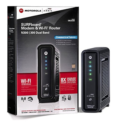 Motorola SBG6580 DOCSIS 3.0 Cable Modem Wi-Fi N300 Dual Band Router Black