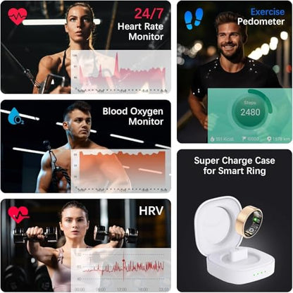 SEEVEN Smart Ring B0GMNKHYJZ Activity Tracker, Heart Rate Monitor, Lightweight, Sleep Monitor, Waterproof IP68