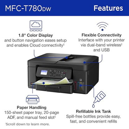 Brother 18.3 x 10.5 x 19.3 inches MFC-T780DW Ink Tank Printer