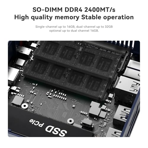 Beelink SER3 Mini PC, AMD Ryzen 3 3200U, 16GB DDR4 RAM, 500GB M.2 PCIE3.0 X4 SSD, 4K 3840x2160, Dual Display