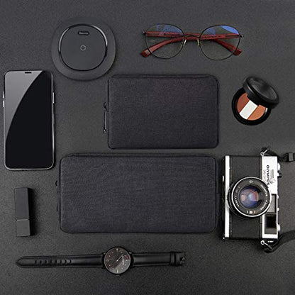 imComor Small & Large Portable Accessories Organizer Case, Black, 2 Count