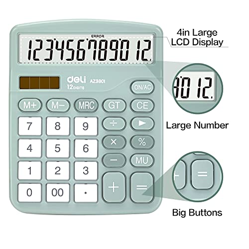 Deli 5.7" E8 Business Standard Function Calculator with 4.25" LCD Display